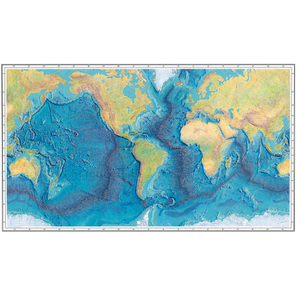 Ocean Floor Raised Relief Map